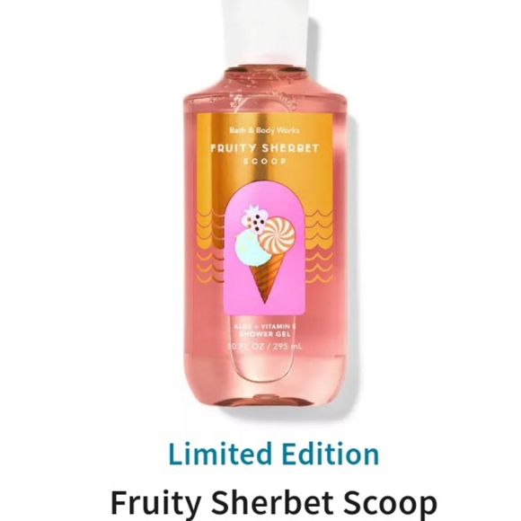 🍨🛁🧴NWT‼️ Bath & Body Works "Fruity Sherbert Scoop" 3-pc Set •Limited-Edition• - Picture 5 of 10